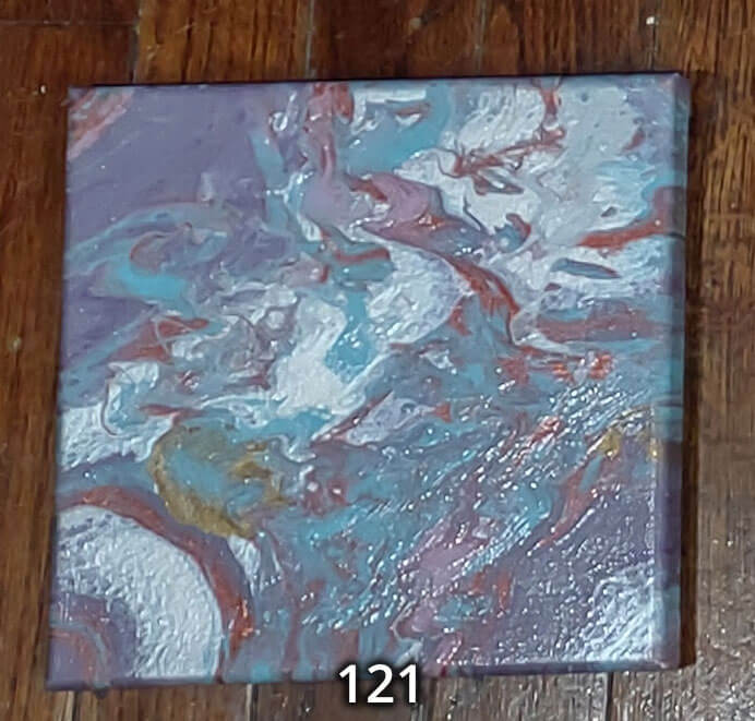 An 8x8 paint pour piece